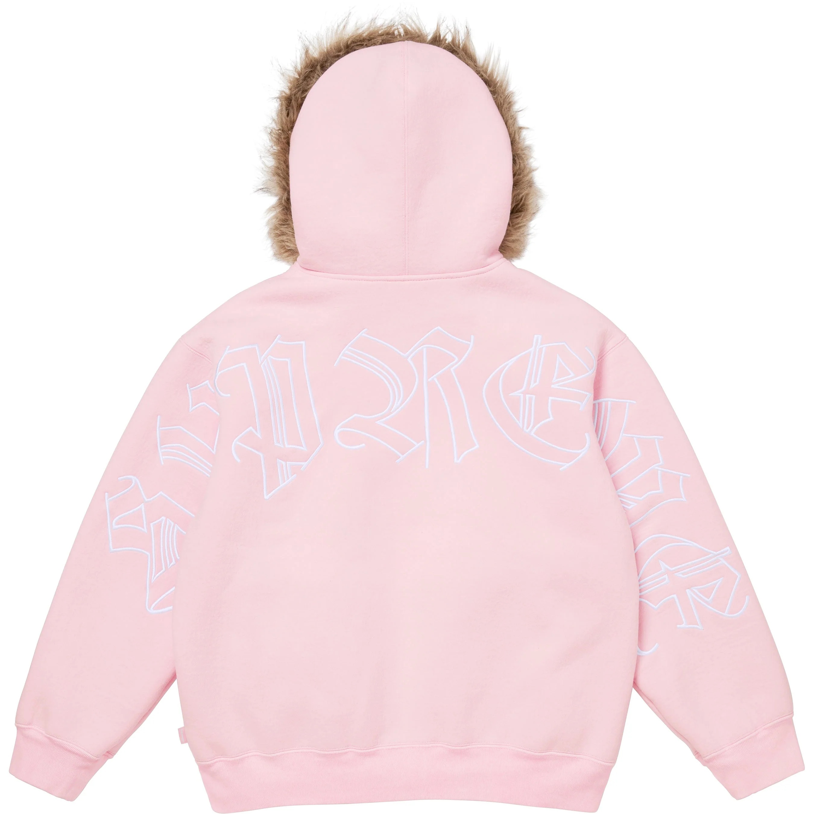 Faux Fur Zip Up Hooded Sweatshirt view 4
